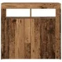 Aparador con luces LED madera ingeniería envejecida 80x35x75 cm de , Aparadores - Ref: Foro24-856361, Precio: 93,53 €, Descue...