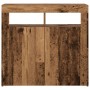 Aparador con luces LED madera ingeniería envejecida 80x35x75 cm by , Sideboards - Ref: Foro24-856361, Price: 95,07 €, Discoun...