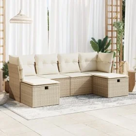Juego de sofás jardín con cojines 6 pzas ratán sintético beige by , Garden sets - Ref: Foro24-3325324, Price: 403,03 €, Disco...