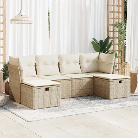 Juego de sofás jardín con cojines 6 pzas ratán sintético beige von , Gartensets - Ref: Foro24-3325324, Preis: 402,70 €, Rabat...