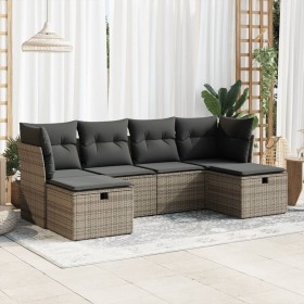 Set de muebles de jardín 6 pzas y cojines ratán sintético gris von , Gartensets - Ref: Foro24-3325326, Preis: 352,63 €, Rabat...