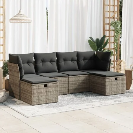 Set de muebles de jardín 6 pzas y cojines ratán sintético gris von , Gartensets - Ref: Foro24-3325326, Preis: 341,89 €, Rabat...