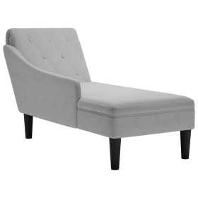 Tumbona con almohada y reposabrazo derecho tela gris nube by , Daybeds - Ref: Foro24-4009770, Price: 154,88 €, Discount: %