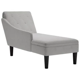 Tumbona con almohada y reposabrazo derecho tela gris nube de , Divanes - Ref: Foro24-4009770, Precio: 143,01 €, Descuento: %