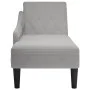 Tumbona con almohada y reposabrazo derecho tela gris nube by , Daybeds - Ref: Foro24-4009770, Price: 152,70 €, Discount: %