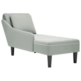 Tumbona almohada y reposabrazo derecho terciopelo gris claro by , Daybeds - Ref: Foro24-4009772, Price: 125,69 €, Discount: %