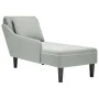 Tumbona almohada y reposabrazo derecho terciopelo gris claro von , Tagesbetten - Ref: Foro24-4009772, Preis: 125,69 €, Rabatt: %