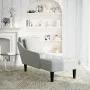 Tumbona almohada y reposabrazo derecho terciopelo gris claro von , Tagesbetten - Ref: Foro24-4009772, Preis: 125,69 €, Rabatt: %