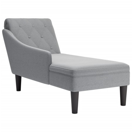 Tumbona con almohada y reposabrazo derecho tela gris claro by , Daybeds - Ref: Foro24-4009843, Price: 155,11 €, Discount: %