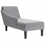 Tumbona con almohada y reposabrazo derecho tela gris claro by , Daybeds - Ref: Foro24-4009843, Price: 151,12 €, Discount: %