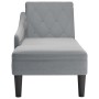 Tumbona con almohada y reposabrazo derecho tela gris claro by , Daybeds - Ref: Foro24-4009843, Price: 155,11 €, Discount: %