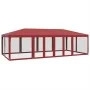 Carpa para fiestas con 12 paredes de malla HDPE rojo 8x4 m by , tents - Ref: Foro24-4010075, Price: 207,60 €, Discount: %