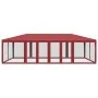 Carpa para fiestas con 12 paredes de malla HDPE rojo 8x4 m by , tents - Ref: Foro24-4010075, Price: 207,60 €, Discount: %