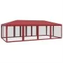 Carpa para fiestas con 12 paredes de malla HDPE rojo 8x4 m by , tents - Ref: Foro24-4010075, Price: 207,60 €, Discount: %
