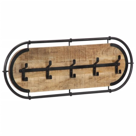 Perchero de pared con 5 ganchos madera maciza de mango rugosa von , Hut- und Garderobenständer - Ref: Foro24-4013506, Preis: ...