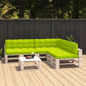 Cojines para sofá de palés 7 unidades verde brillante