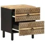 Mesitas de noche 2 uds madera mango rugosa negro 40x33,5x46 cm by , Nightstands - Ref: Foro24-4018627, Price: 136,62 €, Disco...