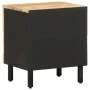 Mesitas de noche 2 uds madera mango rugosa negro 40x33,5x46 cm by , Nightstands - Ref: Foro24-4018627, Price: 136,62 €, Disco...