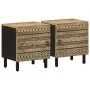 Mesitas de noche 2 uds madera mango rugosa negro 40x33,5x46 cm de , Mesitas de noche - Ref: Foro24-4018625, Precio: 69,74 €, ...