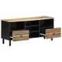 Mueble de TV madera maciza de mango rugosa negro 100x33,5x46 cm von , CD- und DVD-Speicher - Ref: Foro24-4018646, Preis: 83,7...