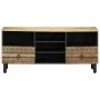 Mueble de TV madera maciza de mango rugosa negro 100x33,5x46 cm von , CD- und DVD-Speicher - Ref: Foro24-4018646, Preis: 83,7...