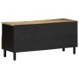 Mueble de TV madera maciza de mango rugosa negro 100x33,5x46 cm by , CD and DVD storage - Ref: Foro24-4018646, Price: 84,58 €...