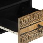 Mueble de TV madera maciza de mango rugosa negro 100x33,5x46 cm by , CD and DVD storage - Ref: Foro24-4018646, Price: 84,58 €...