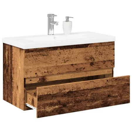 Mueble con lavabo integrado madera envejecida 81x39,5x49 cm von , Badezimmerwaschtische - Ref: Foro24-3328923, Preis: 202,99 ...