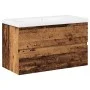 Mueble con lavabo integrado madera envejecida 81x39,5x49 cm von , Badezimmerwaschtische - Ref: Foro24-3328923, Preis: 202,99 ...