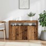 Aparador con LED madera ingeniería envejecida 115,5x30x75 cm by , Sideboards - Ref: Foro24-856363, Price: 117,83 €, Discount: %