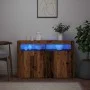 Aparador con LED madera ingeniería envejecida 115,5x30x75 cm by , Sideboards - Ref: Foro24-856363, Price: 116,11 €, Discount: %