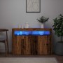 Aparador con LED madera ingeniería envejecida 115,5x30x75 cm by , Sideboards - Ref: Foro24-856363, Price: 117,83 €, Discount: %