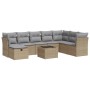 Set de sofás de jardín con cojines 9 pzas ratán sintético beige by , Garden sets - Ref: Foro24-3325345, Price: 574,36 €, Disc...