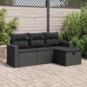 Juego de sofás jardín 4 pzas con cojines ratán sintético negro von , Gartensets - Ref: Foro24-3325351, Preis: 288,52 €, Rabat...
