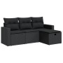 Juego de sofás jardín 4 pzas con cojines ratán sintético negro by , Garden sets - Ref: Foro24-3325351, Price: 287,27 €, Disco...