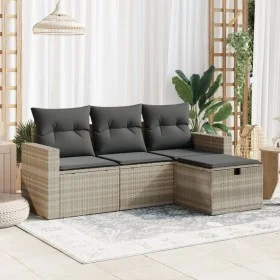 Set de sofás de jardín 4 pzas y cojines ratán sintético gris von , Gartensets - Ref: Foro24-3325358, Preis: 281,07 €, Rabatt: %