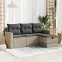 Set de sofás de jardín 4 pzas y cojines ratán sintético gris de , Conjuntos de jardín - Ref: Foro24-3325358, Precio: 281,07 €...