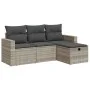 Set de sofás de jardín 4 pzas y cojines ratán sintético gris de , Conjuntos de jardín - Ref: Foro24-3325358, Precio: 281,07 €...