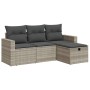 Set de sofás de jardín 4 pzas y cojines ratán sintético gris von , Gartensets - Ref: Foro24-3325358, Preis: 280,61 €, Rabatt: %
