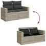Set de sofás de jardín 4 pzas y cojines ratán sintético gris de , Conjuntos de jardín - Ref: Foro24-3325358, Precio: 281,07 €...