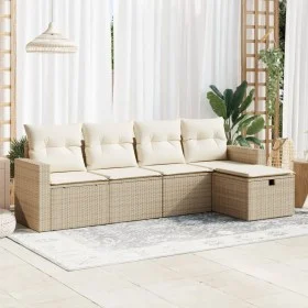 Juego de sofás jardín con cojines 5 pzas ratán sintético beige von , Gartensets - Ref: Foro24-3325364, Preis: 370,68 €, Rabat...