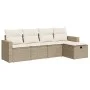 Juego de sofás jardín con cojines 5 pzas ratán sintético beige de , Conjuntos de jardín - Ref: Foro24-3325364, Precio: 368,54...