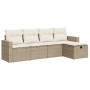 Juego de sofás jardín con cojines 5 pzas ratán sintético beige by , Garden sets - Ref: Foro24-3325364, Price: 396,00 €, Disco...