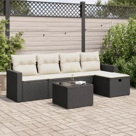 Set de sofás de jardín 6 piezas y cojines ratán sintético negro von , Gartensets - Ref: Foro24-3325372, Preis: 345,23 €, Raba...