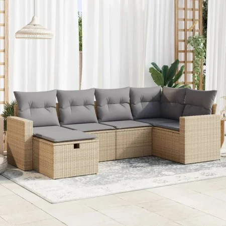Juego de sofás jardín con cojines 6 pzas ratán sintético beige by , Garden sets - Ref: Foro24-3325385, Price: 422,70 €, Disco...