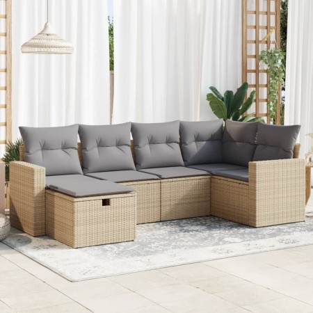Juego de sofás jardín con cojines 6 pzas ratán sintético beige by , Garden sets - Ref: Foro24-3325385, Price: 439,21 €, Disco...
