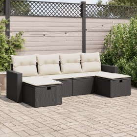 Set de sofás de jardín 6 piezas y cojines ratán sintético negro von , Gartensets - Ref: Foro24-3325422, Preis: 350,90 €, Raba...