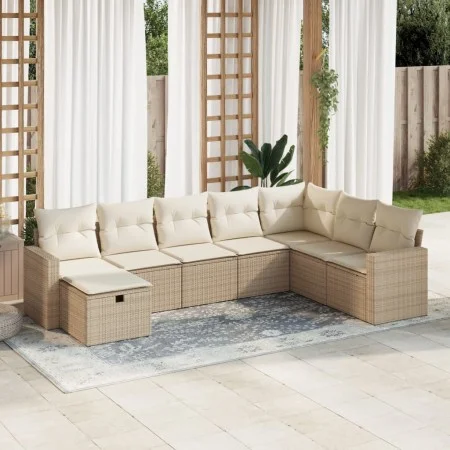 Set de sofás de jardín y cojines 8 piezas ratán sintético beige von , Gartensets - Ref: Foro24-3325434, Preis: 555,26 €, Raba...