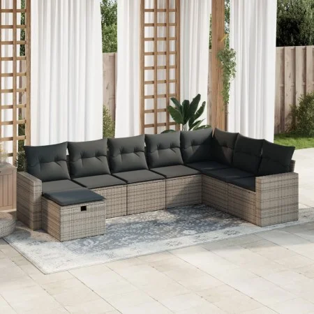 Set de sofás de jardín y cojines 8 piezas ratán sintético gris von , Gartensets - Ref: Foro24-3325436, Preis: 491,16 €, Rabat...