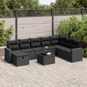 Set de sofás de jardín con cojines 9 pzas ratán sintético negro von , Gartensets - Ref: Foro24-3325441, Preis: 562,77 €, Raba...